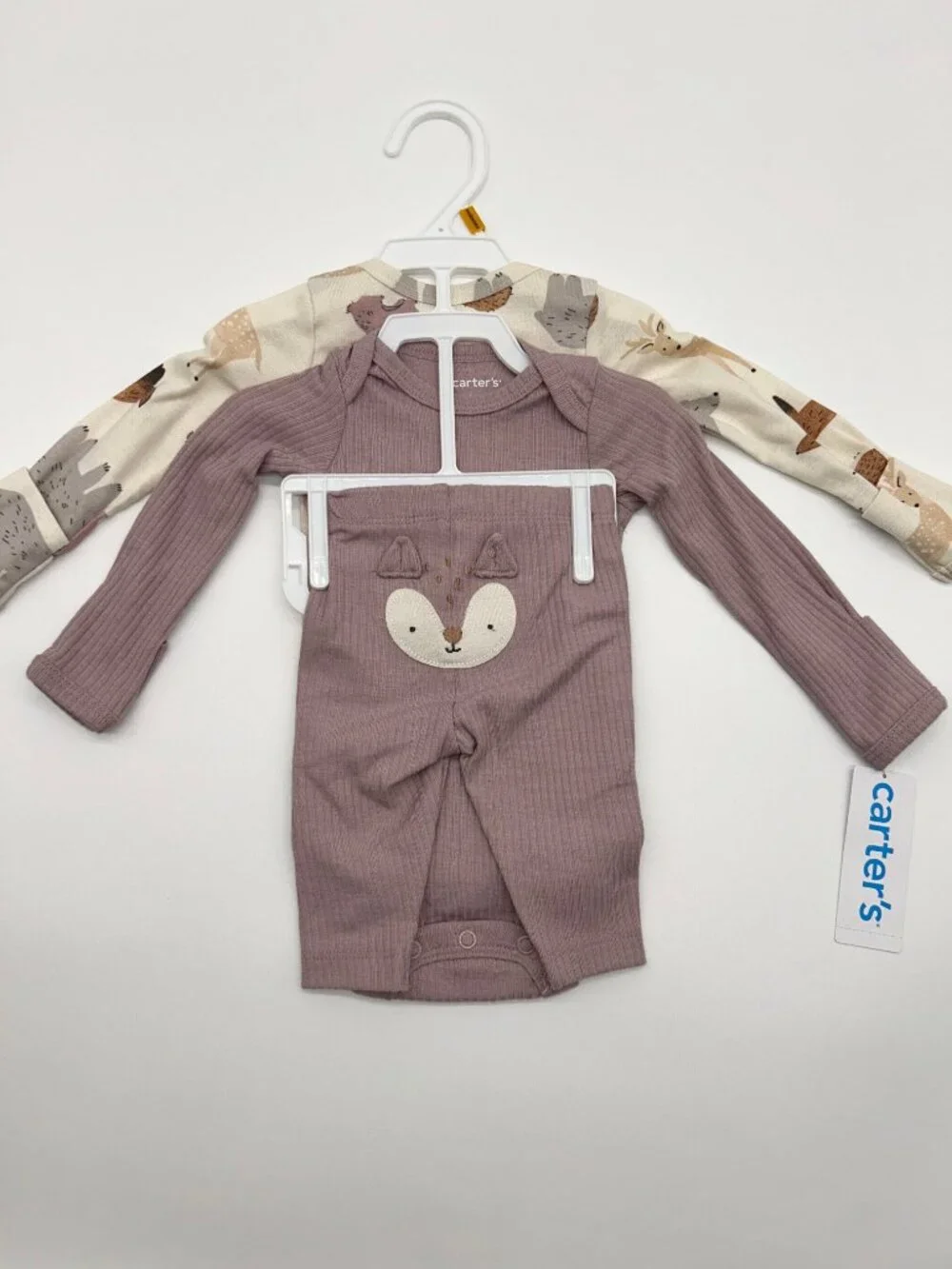 Carter's Girls Newborn Animal Themed Long Sleeve Bodysuit Outfit Set